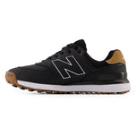 New Balance 574 Greens v2 Spikeless Wide (EE) Golf Shoes - Black/Gum