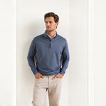 Peter Millar Perth 混色性能四分之一拉鍊 - 海軍藍