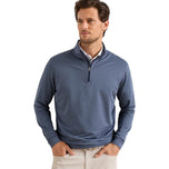 Peter Millar Perth 混色性能四分之一拉鍊 - 海軍藍