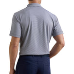 Peter Millar 纯色性能长袖平纹针织高尔夫 Polo 衫 - 海军蓝