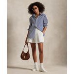 RLX RALPH LAUREN 여성 공연 주름 골프 반바지 - 세라믹 화이트