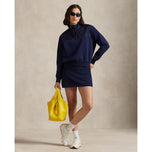 RLX Ralph Lauren Lauren Women's Quilted Fleece Half Zip - Tentera Laut halus