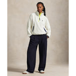 Rlx Ralph Lauren Frauenfleece -Halbzip -Pullover - Creme Multi