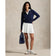 RLX Ralph Lauren Wanita Aktif Kabel Knit A -Line Golf - Seramik White/Navy Multi