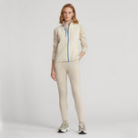RLX Ralph Lauren Wanita Tech Terry Full Zip Golf Vest - Sand Heather/Hatteras Blue