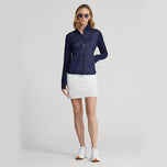 RLX Ralph Lauren Wanita Hibrid Hibrid Hibrid Full -Zip Jaket - Tentera Laut Perancis