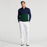 Rlx Ralph Lauren plied Airflow Jersey 1/4 Zip Midlayer - Hunt Club Green / Navy français