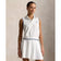 RLX Ralph Lauren Women's Sleeveless Tour Pique Golf Polo Shirt - Ceramic White/Blue Mist
