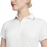 Puma Women Cloudspun Tipped Golf Polo Shirt - White Glow/ Regal Blue