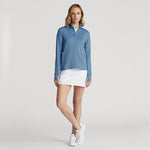 RLX Ralph Lauren Women's Stretch Jersey Quarter Zip Golf Pullover - Hatteras Blue