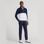 Rlx ralph lauren peach airflow jersey 1/4 zip midlayer - purong puti/ french navy