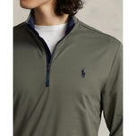 Polo Performance Ralph Lauren 1/4 Zip Peached Jersey - Fossile Green