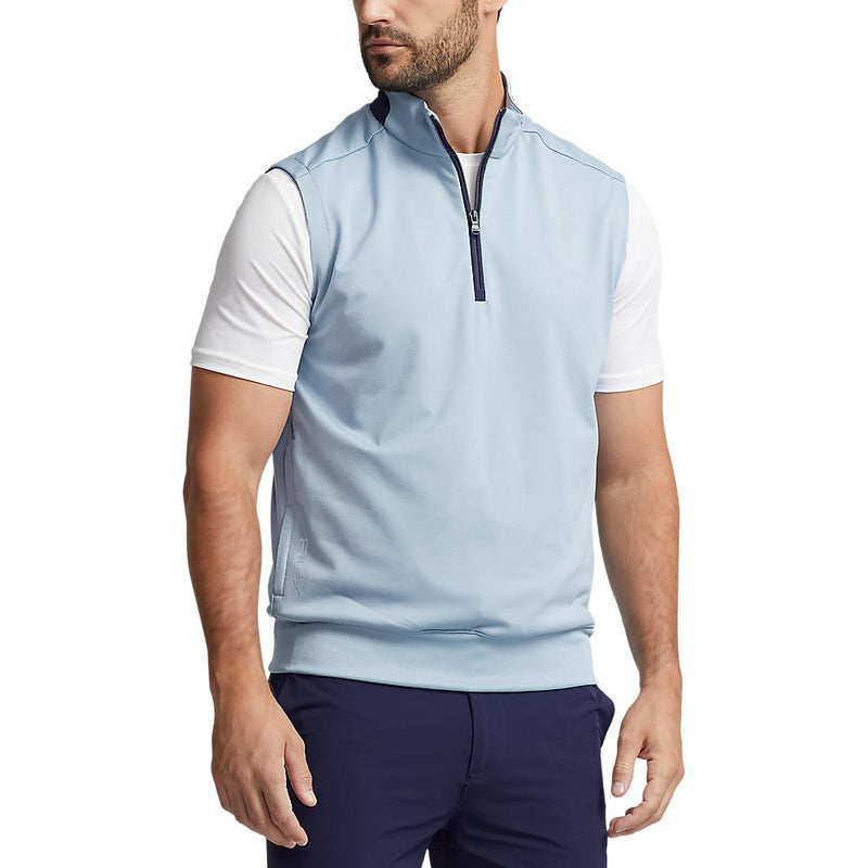 RLX Ralph Lauren Stretch Jersey 1/4 Zip Golf Vest - Vessel Blue
