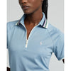RLX Ralph Lauren Women's Tour Pique 1/4 Zip Golf Polo Shirt - Vessel Blue/Chic Cream