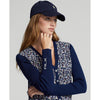 RLX Ralph Lauren Women's V-Neck Wool Blend Golf Cardigan - French Navy Multi