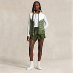 RLX Ralph Lauren Women's Water-Resistant Reversible Quilted Vest - Shamrock/White/Vintage Khaki