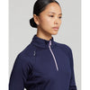 RLX Ralph Lauren Women's Jersey 1/4 Zip Pullover - French Navy/Light Mauve