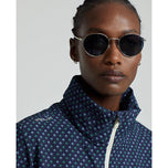 RLX RALPH LAUREN 여성 하이브리드 오버레이 쿠드 재킷 - 프랑스 해군/다이아몬드 프린트