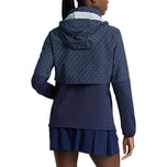 RLX RALPH LAUREN 여성 하이브리드 오버레이 쿠드 재킷 - 프랑스 해군/다이아몬드 프린트