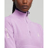 RLX Ralph Lauren Women's Coolmax Wool 1/4 Zip Pullover - Light Mauve/French Navy
