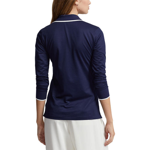 RLX Ralph Lauren Women's Polo Bear Tour Pique Long Sleeve Golf Polo Shirt - French Navy