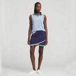RLX Ralph Lauren Women's Faux Wrap Stretch Jersey Golf Skort 15 " - French Navy/Pagkapagod/Vessel Blue