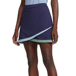 RLX Ralph Lauren Women's Faux Wrap Stretch Jersey Golf Skort 15 " - French Navy/Pagkapagod/Vessel Blue