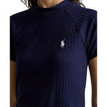 RLX Ralph Lauren Women's Drop Needle Rib Golf Tee - Pinong Navy
