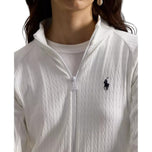 RLX Ralph Lauren 女式 Active Cable 全拉链高尔夫夹克 - 陶瓷白