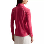 Jersi Regangan UV Wanita RLX Ralph Lauren 1/4 Zip Pullover Golf - Merah Jambu Panas