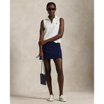 RLX Ralph Lauren 女款剪裁 V 領無袖高爾夫 Polo 衫 - 陶瓷白