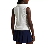 RLX Ralph Lauren 女款剪裁 V 領無袖高爾夫 Polo 衫 - 陶瓷白