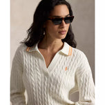 RLX Ralph Lauren Dames 2/48 golftrui van katoenmix - Wit Splash Multi