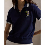 Kemeja Polo Golf Pique Bear Tur Wanita RLX Ralph Lauren - Biru Laut yang Halus