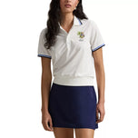 RLX Ralph Lauren 女式 Tour Pique Bear 高尔夫 Polo 衫 - 陶瓷白