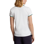 RLX Ralph Lauren Women's Tour Pique Golf Polo Shirt - Pure White/Navy/Green