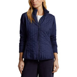 RLX Ralph Lauren Wanita Hibrid Hibrid Hibrid Full -Zip Jaket - Tentera Laut Perancis
