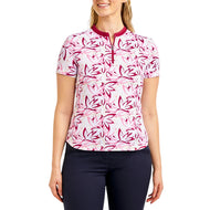 Nivo Dames Lynda Mock Neck Golfshirt - Roze/Marine