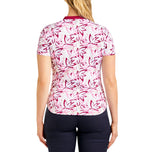 Nivo Dames Lynda Mock Neck Golfshirt - Roze/Marine