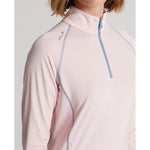 RLX Ralph Lauren Women's UV Jersey 1/4 Zip Pullover - Pink Sand/Channel Blue
