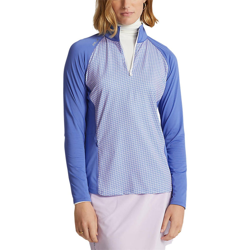 RLX Ralph Lauren Women's UV Jersey 1/4 Zip Pullover - Scottsdale Blue Geo