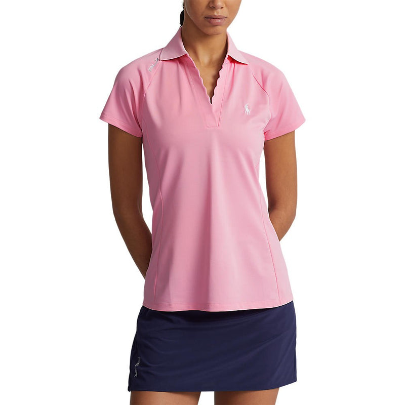 RLX Ralph Lauren Women's Tour Performance V-Neck Golf Shirt - Pink Flamingo