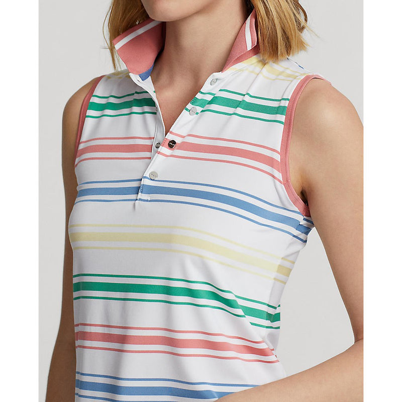RLX Ralph Lauren Women's Printed Airflow Sleeveless Golf Shirt - Pure White Multi