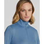 Rlx Ralph Lauren Women's Stretch Jersey Quarter Zip Golf Pullover - Hatteras Blue