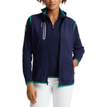 RLX Ralph Lauren Lauren Tech Terry Full Zip Golf Vest - Angkatan Laut Prancis/Pesiar Hijau