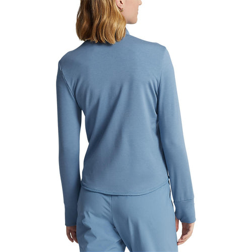 RLX Ralph Lauren Women's Cool Wool Hybrid Performance Full-Zip Jacket - Hatteras Blue