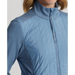RLX Ralph Lauren Women's Cool Wool Hybrid Performance Full-Zip Jacket - Hatteras Blue