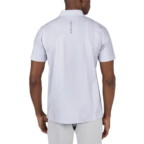 Castore Geo Splice Printed Golf Polo Shirt - Stone Grey