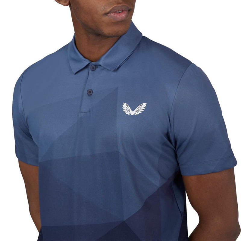 Castore Geo Gradient Printed Golf Polo Shirt - Navy