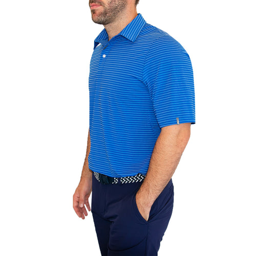 KJUS Soren Twill Stripe Golf Polo - Motion Blue